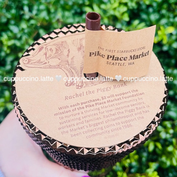 🤎NEW✨Starbucks Pike Place Market Bronze Mirror ‘Rachel’ Metallic Studded in Box - Picture 10 of 15